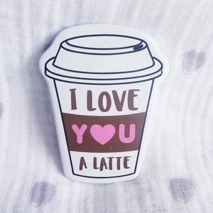 I Love You A Latte Cup Shaped Magnet. NWT.